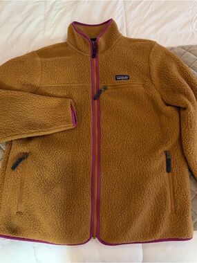 Patagonia Brown Fleece Jacket with Pink Trim